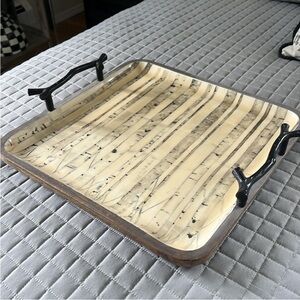 Rustic Cream and Black Serving Tray